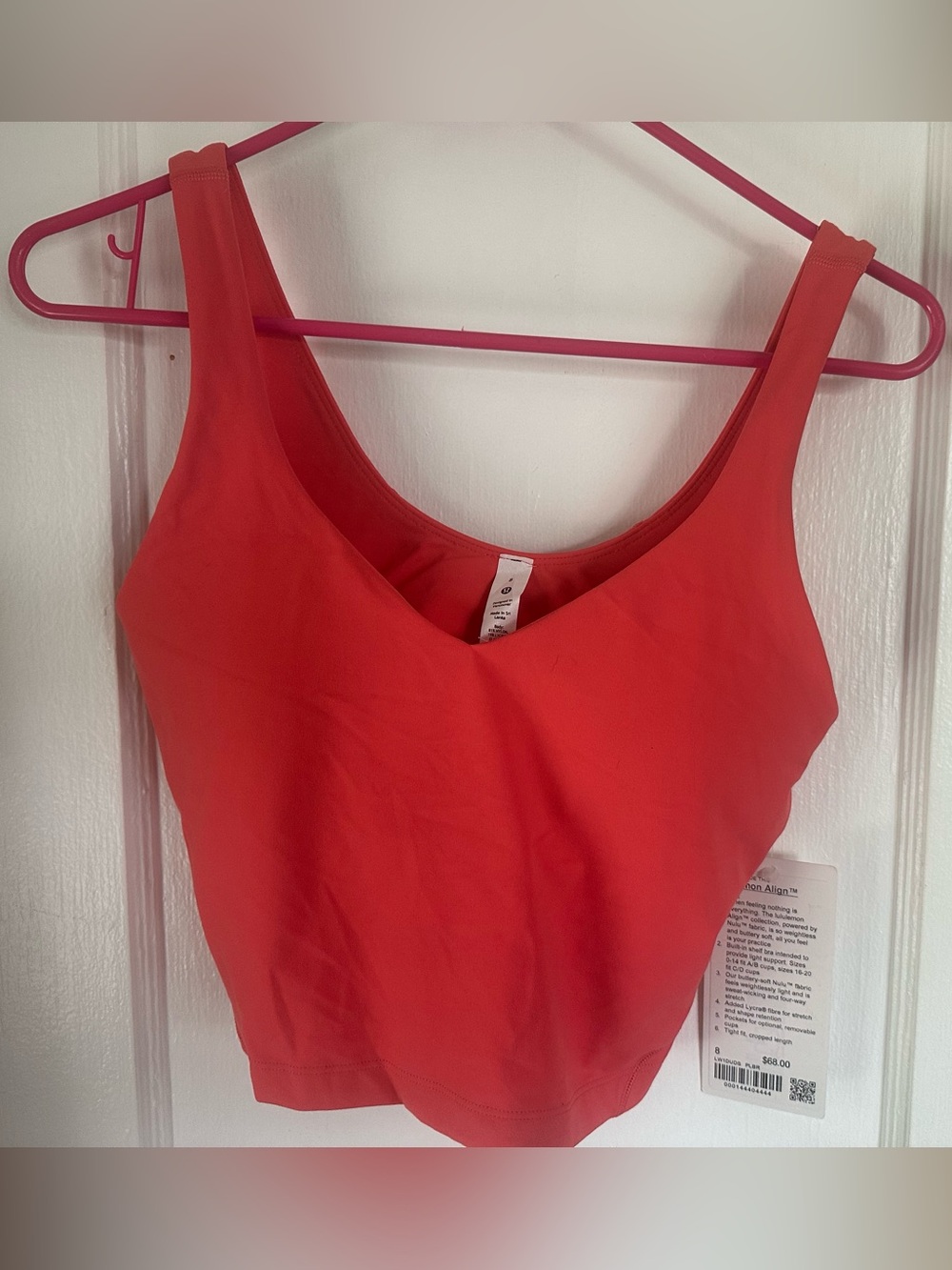 lululemon Align Pale Raspberry Crop Tank